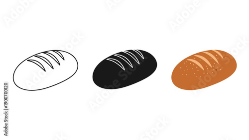 Three rugby balls in different colors and styles Vector