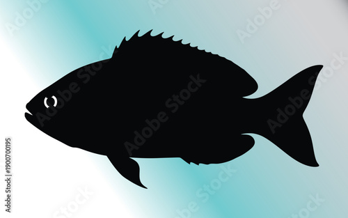 A silhouette vectorized fish for decoration.