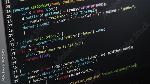 Computer network programming and data code scrolling background