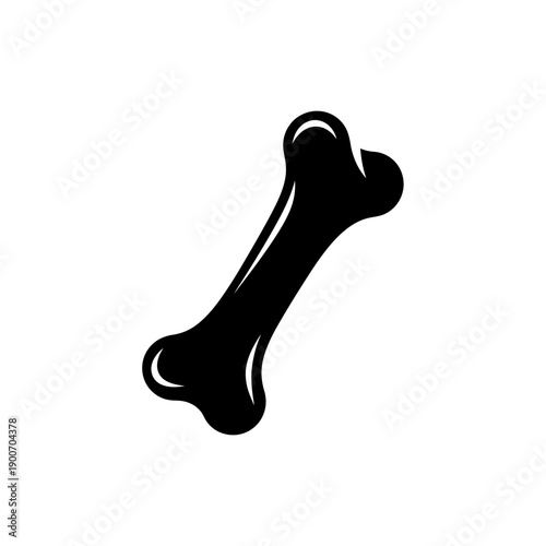 Black Silhouette of a Dinosaur Femur Bone on White Background Vector Illustration for Paleontology and History Designs