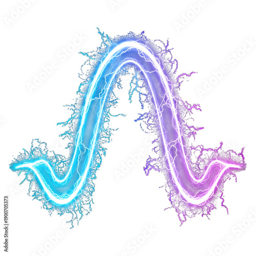 Vibrant electric wave design with dynamic purple and blue lights