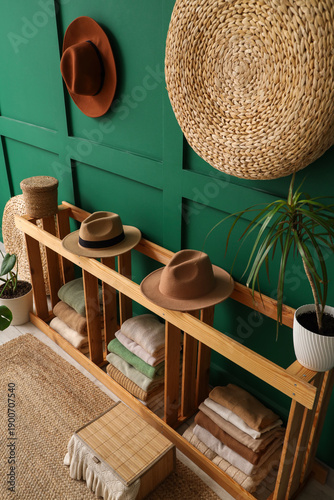 Wooden shelving unit with f...