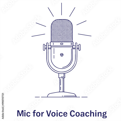 A professional microphone on a stand for voice coaching and recording purposes