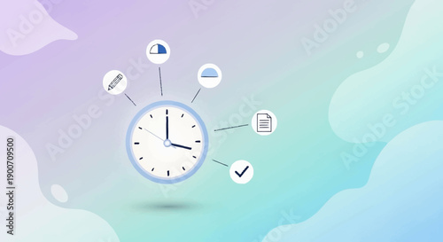 Modern Surreal Productivity Concept Flat Vector Illustration