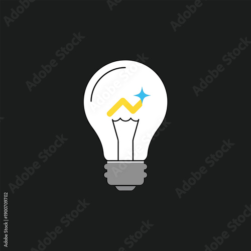 Bright Idea Light Bulb with Growth Chart and Star.