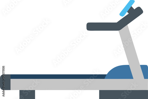 Treadmill Fitness Machine Side View Flat Vector Illustration