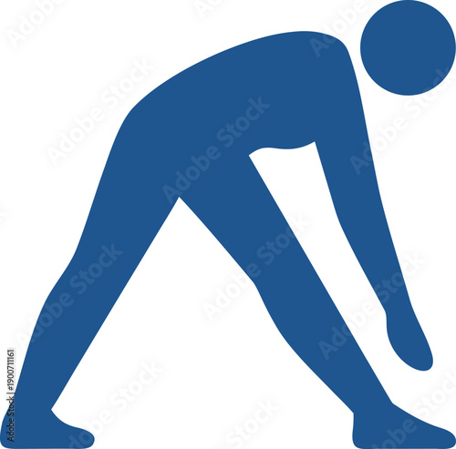 Human Stretching Forward Bend Pose Silhouette Vector Illustration