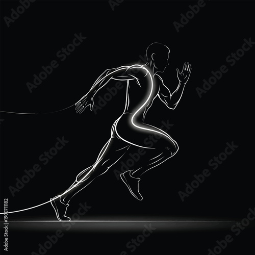 Dynamic Silhouette of a Runner in Motion.