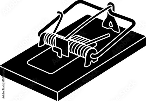 Mousetrap silhouette vector illustration