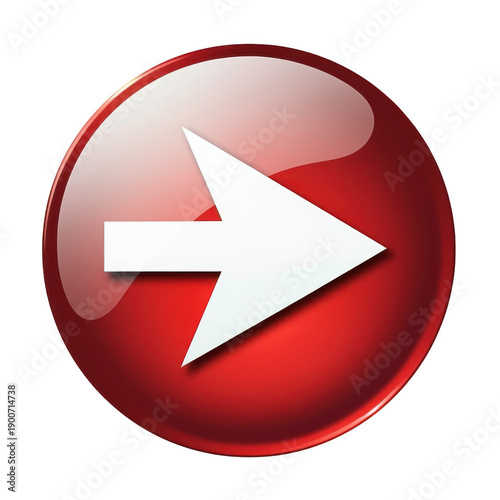 A glossy red circle with a white arrow pointing to the right. isolated on transparent background Free Download A glossy red circle with a white arrow pointing to the right. isolated on transparent background - GFXLoad