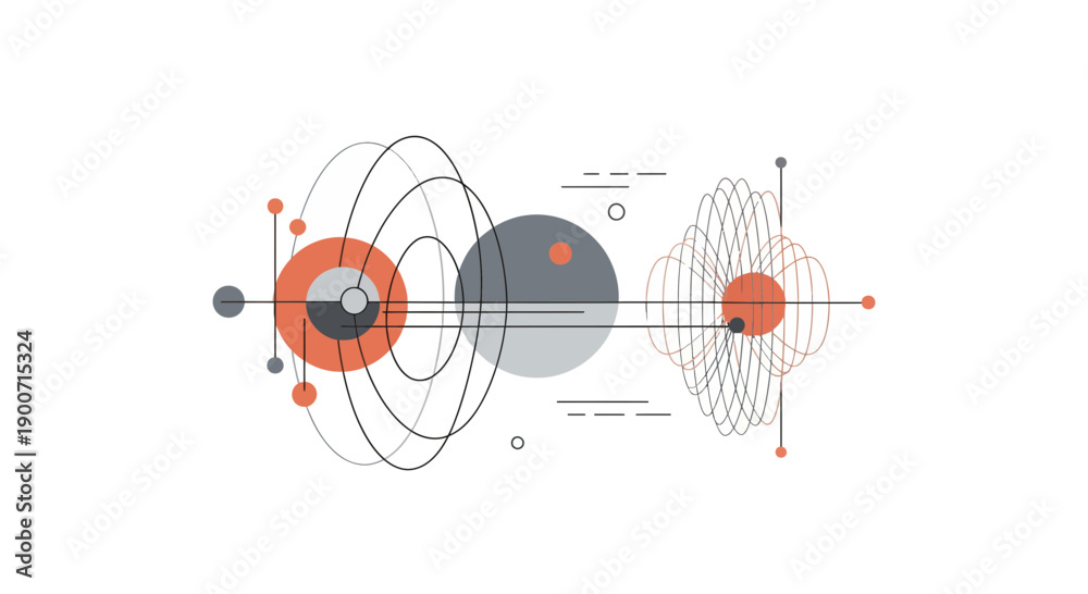 Obraz premium Abstract geometric design with circles and lines a modern artistic composition.