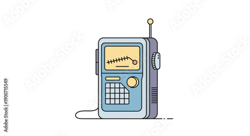 Detailed illustration of a vintage ghost hunting device capturing paranormal activity.