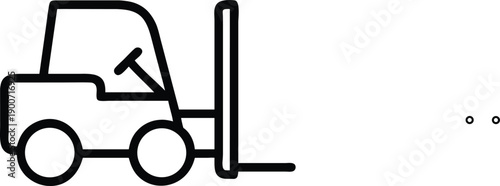 Minimalist outline of a forklift, ideal for representing logistics, warehousing, and industrial services on a white background.