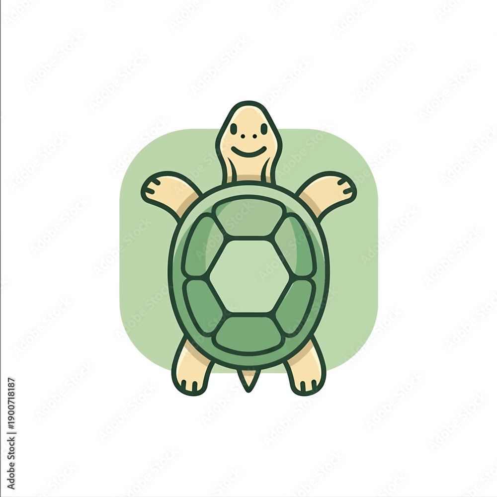 Obraz premium Cute Cartoon Turtle Illustration.
