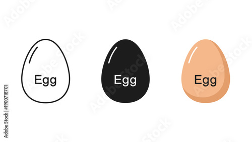 Eggs in different colors are shown side by side Vector