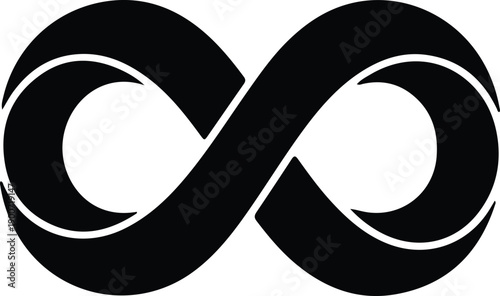silhouette black infinity symbol representing eternal loop and life balance vector design