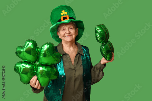 Senior woman in leprechaun ...