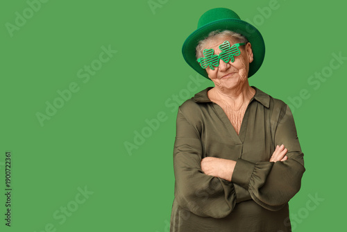 Senior woman in leprechaun ...