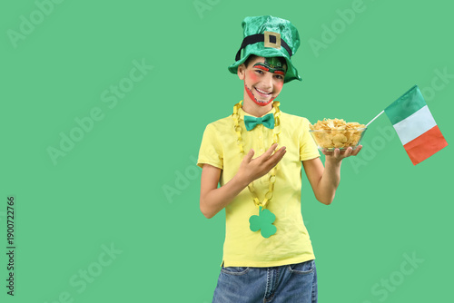 Funny boy with face paintin...