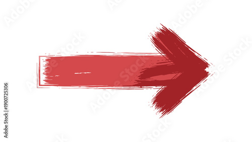 Red Brush Arrow Direction Sign.