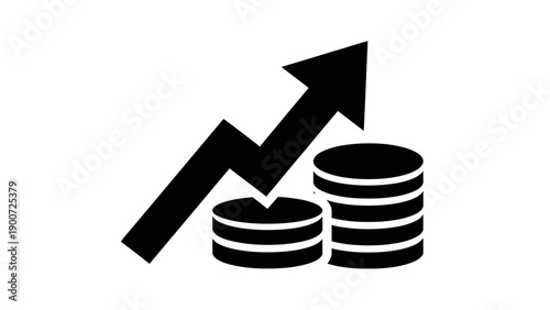 Increasing financial growth with coins stacked.