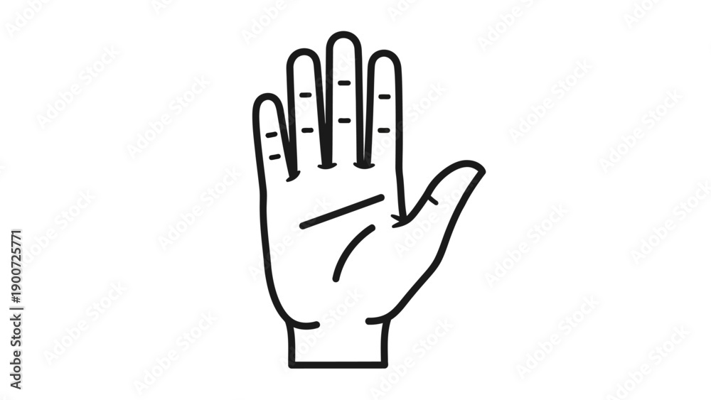 Obraz premium Hand with palm facing outward shown.