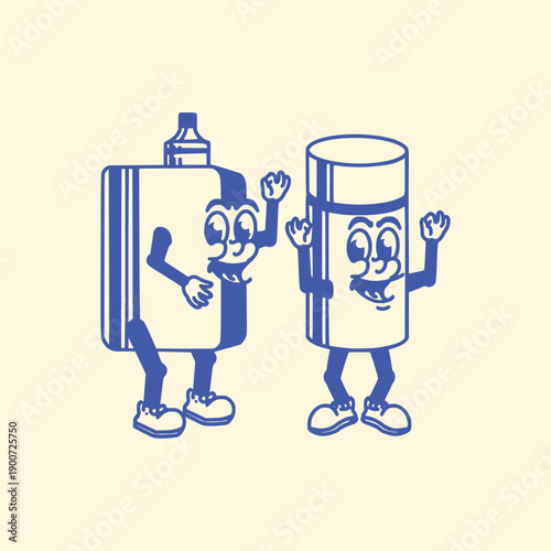 Vintage cartoon electric cigarette character
