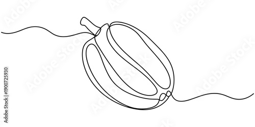 Continuous one line drawing of sliced healthy sweet organic jackfruit for orchard logo identity. Fresh tropical fruit concept fruit garden icon. Single line draw design vector graphic illustration.