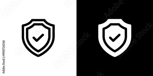 Warranty icon concept with flat Black White Background. Vector illustration.