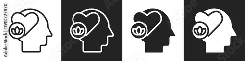 Wellness Line And Solid Icon In White And Black Background