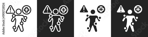 Symptoms Line And Solid Icon In White And Black Background