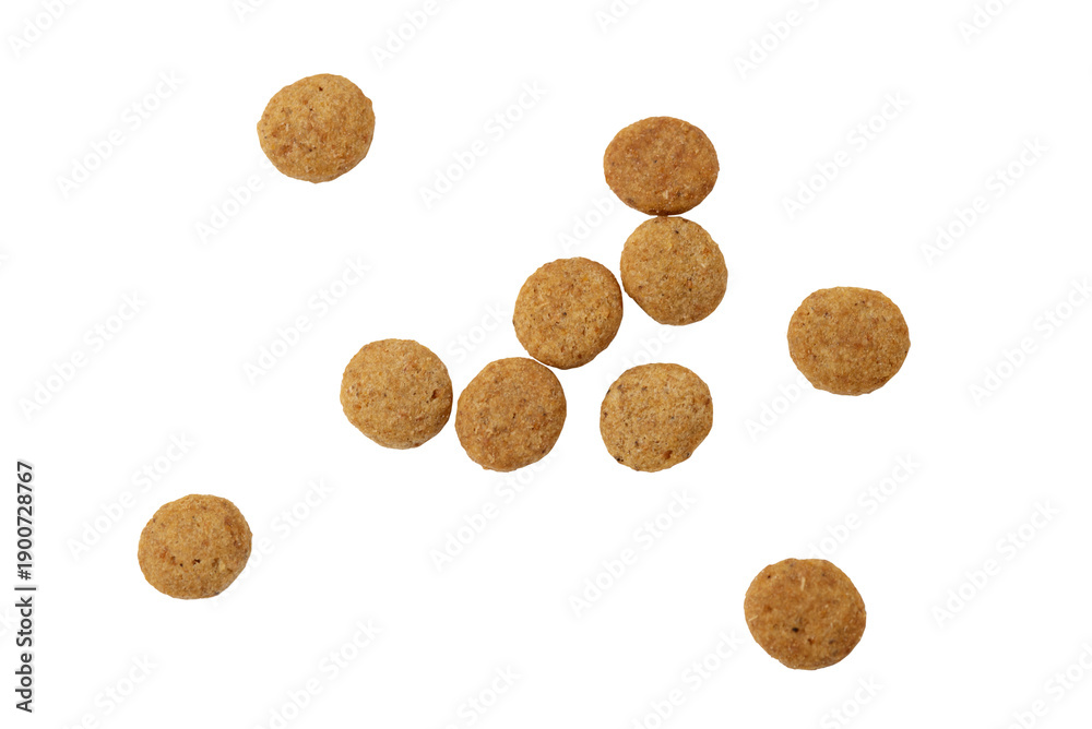 Naklejka premium Dry pet food on a transparent background