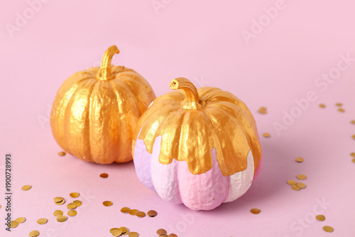 Different painted pumpkins ...