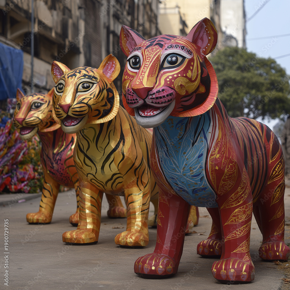 Fototapeta premium tiger on a white