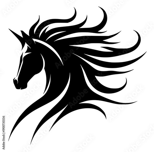Devil horse silhouette vector design