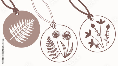 Botanical Clay Leaf Ceramic Pendant Jewelry Set