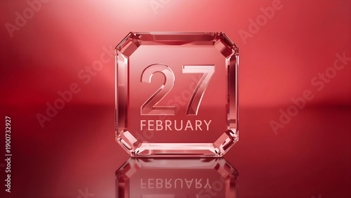 Crystal calendar block for 27th february