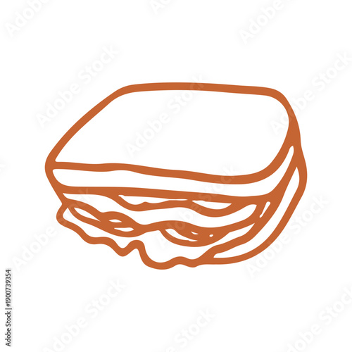 Layered club sandwich or burger doodle