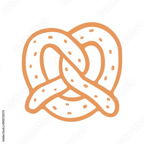 Traditional salty pretzel bakery snack doodle