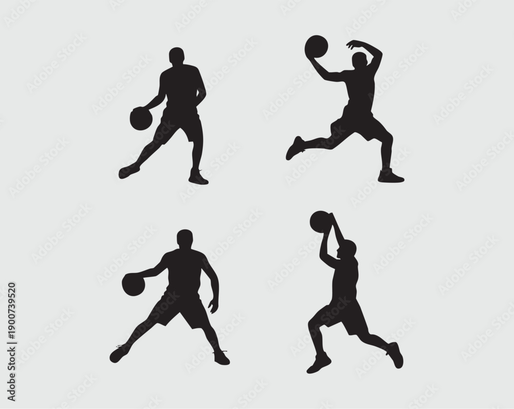 Fototapeta premium Basketball Players Vector Illustration