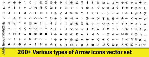 Mega Collection of Minimalist Directional Arrow Icons and Symbols