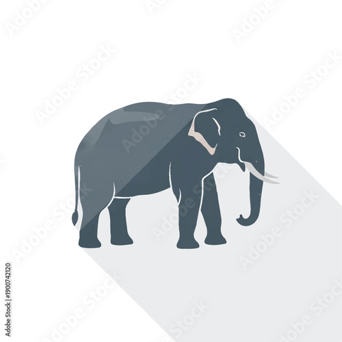 Geometric Elephant Illustration with Simple Design.