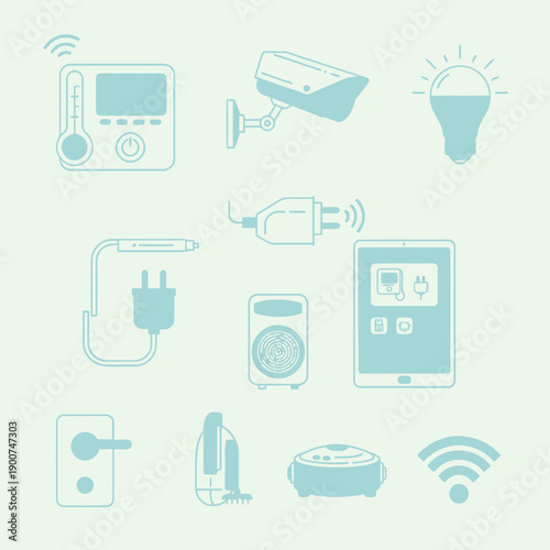 set of household appliances icons