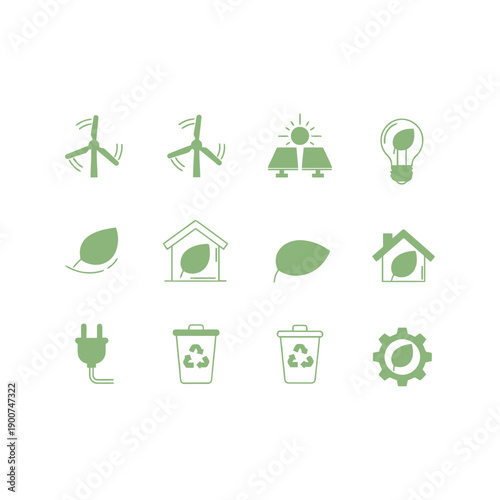 set of ecology icons