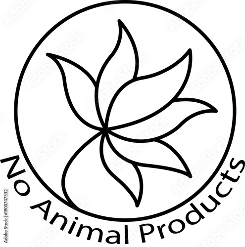 No Animal Products Vegan Badge Logo Vector Illustration | Cruelty-Free Plant-Based Symbol