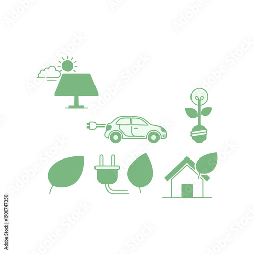 eco house with green leaves