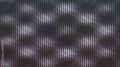 Abstract pattern composed of numerous small illuminated LED lights forming a geometric grid