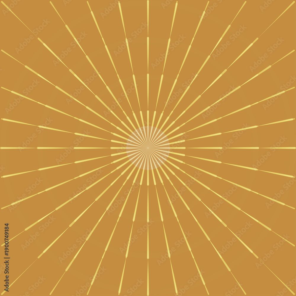 Fototapeta premium Comic sunburst background, linear drawing of rays of the sun in vintage style. Abstract light yellow sun rays.