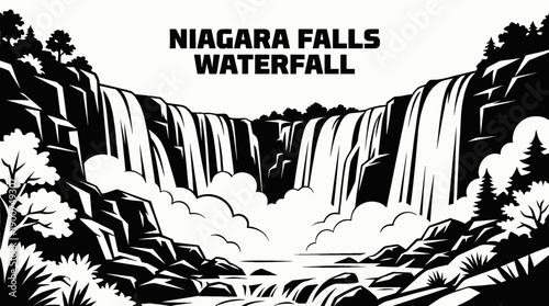 Niagara Falls Waterfall Landscape Scenic Nature Travel Tourism Landmark Destination Geography Outdoor Adventure Natural Wonder North America Canada USA River Cascade Mist Attraction