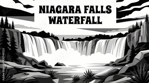 Niagara Falls Waterfall Landscape Scenic Nature Travel Tourism Landmark Destination Geography Outdoor Adventure Natural Wonder North America Canada USA River Cascade Mist Attraction